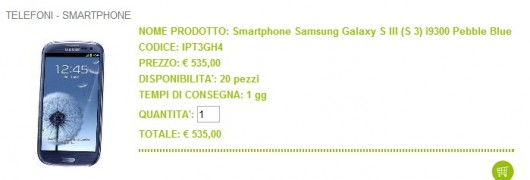 Samsung Galaxy S3 prezzo basso