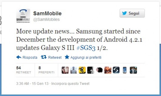 Aggiornamento Galaxy S3